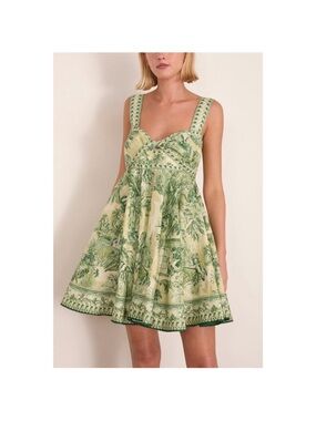 Alemais Sara Mini Twist Sundress in Green